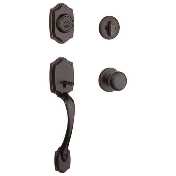 Belleview Series 687BWXCV 11P SMT RBP Handleset with Cove Knob, Transitional Lock, Wave Handle, Venetian Bronze