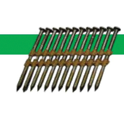 DPS Series DPS10D120-1M Collated Decking Nail, 3 in L, Zinc, Bright, Round Head, Smooth Shank