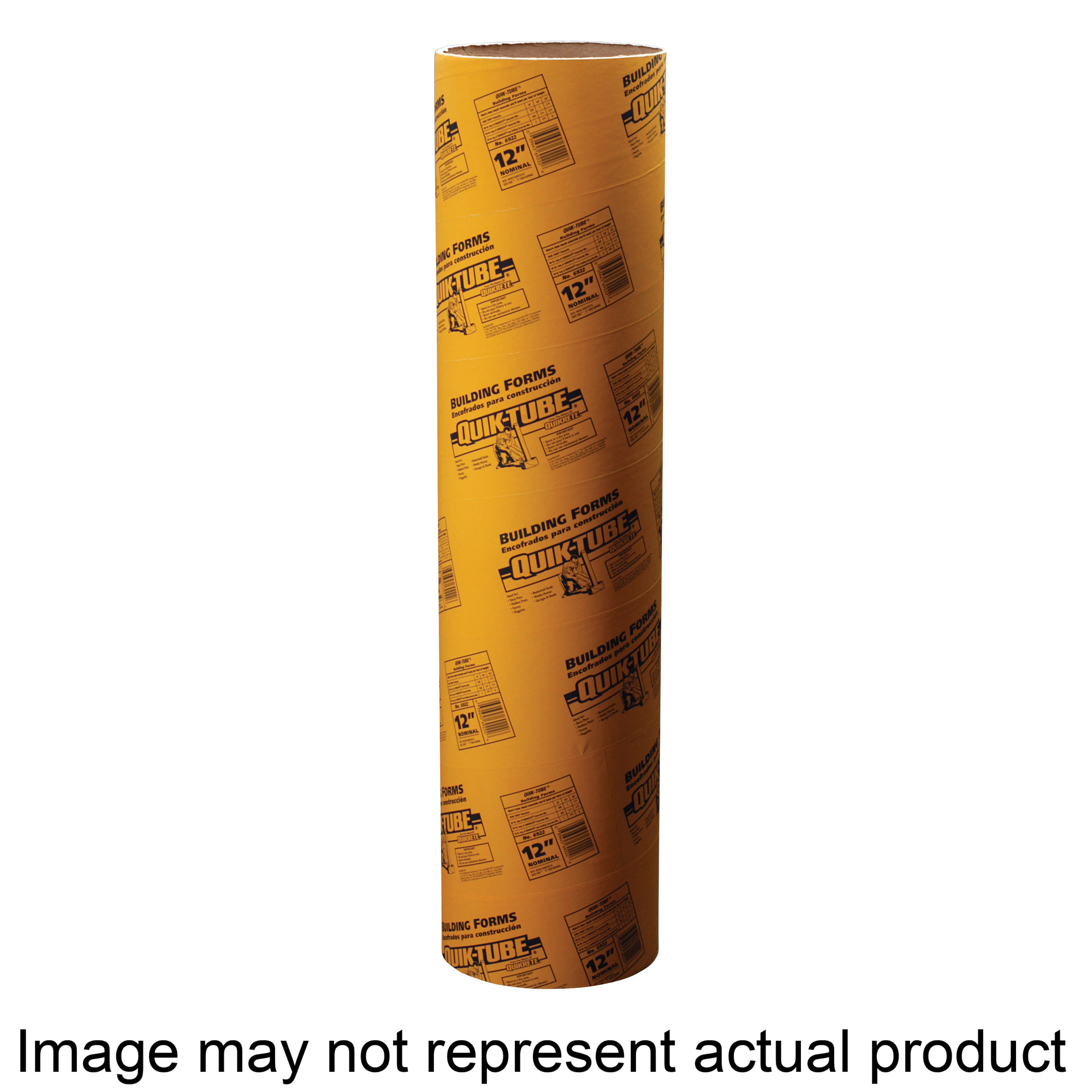 QUIK-TUBE 692292 Concrete Building Form Tube, 30 in Dia, 12 ft L, Fiber