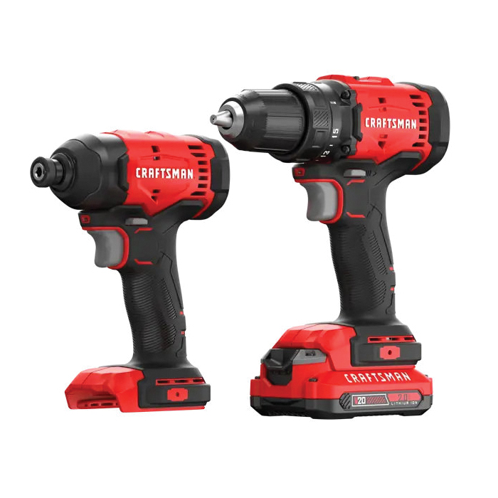 V20 Series CMCK201D1 Drill Driver and Impact Driver Combo Kit, Battery Included, 2 Ah, 20 V, Lithium-Ion