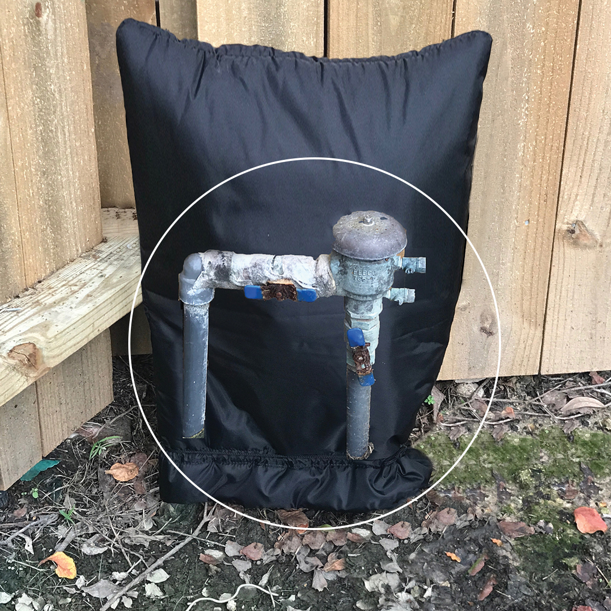 NoFreeze PF0697 Cover, 24 in L, 18 in W, Fabric, Black, For: Outdoor Faucets