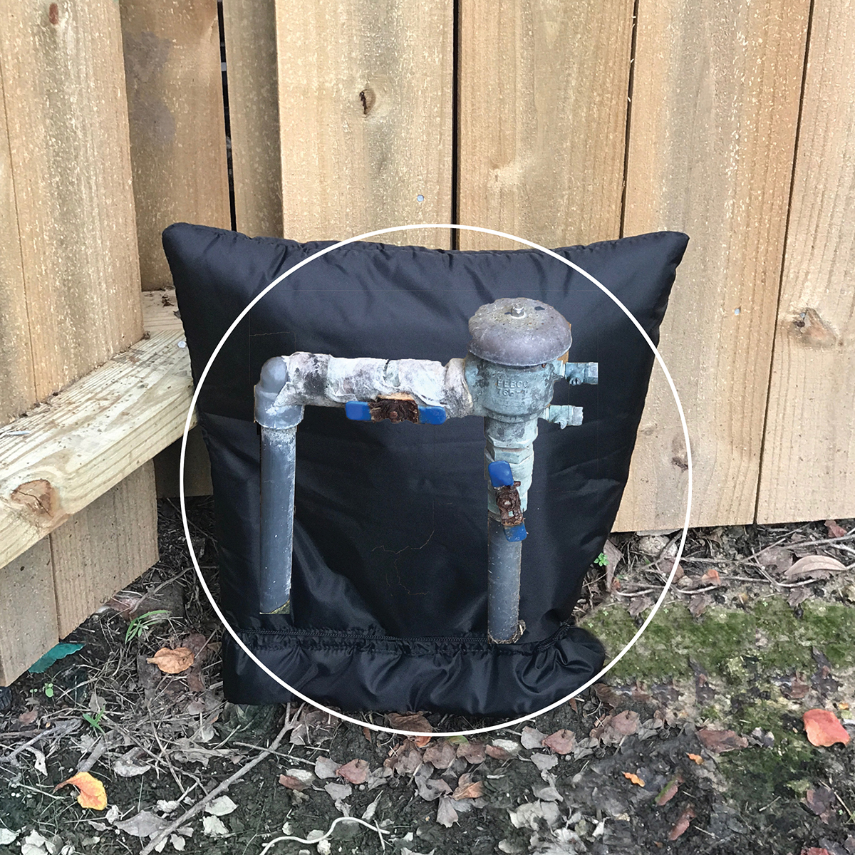 NoFreeze PF0693 Cover, 24 in L, 24 in W, Fabric, Black, For: Outdoor Faucets