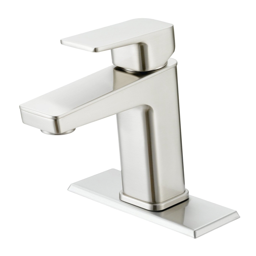 Lavatory Faucet, 1.2 gpm, 1-Faucet Handle, 1, 3-Faucet Hole, Metal/Plastic, Brushed Nickel