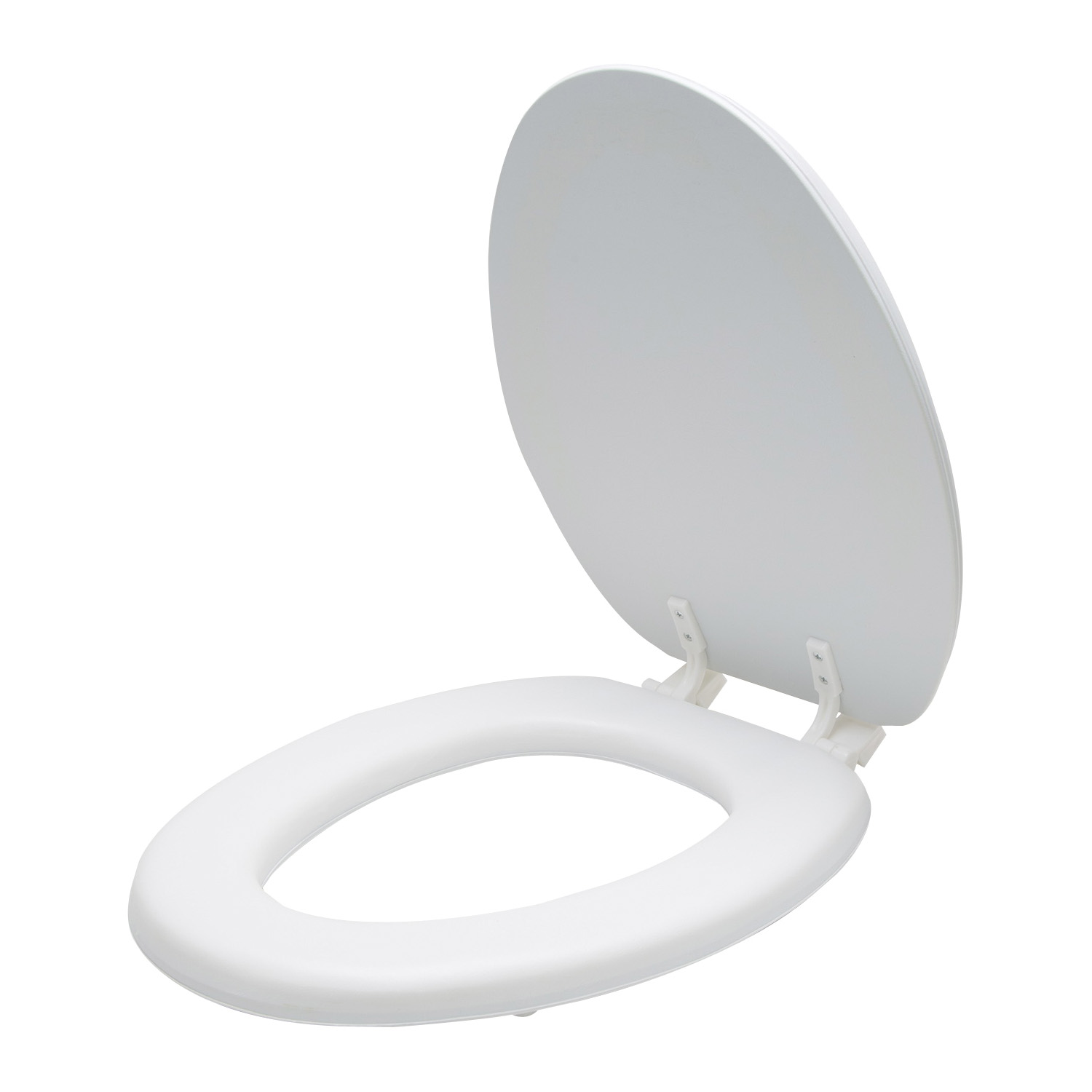 ES001-WH Toilet Seat, Elongated, PP, White, Plastic Hinge