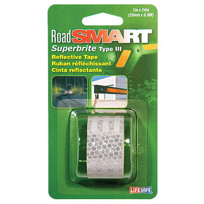 Life Safe Road Smart RE182 Reflective Tape, 24 in L, 1 in W, Silver - 1