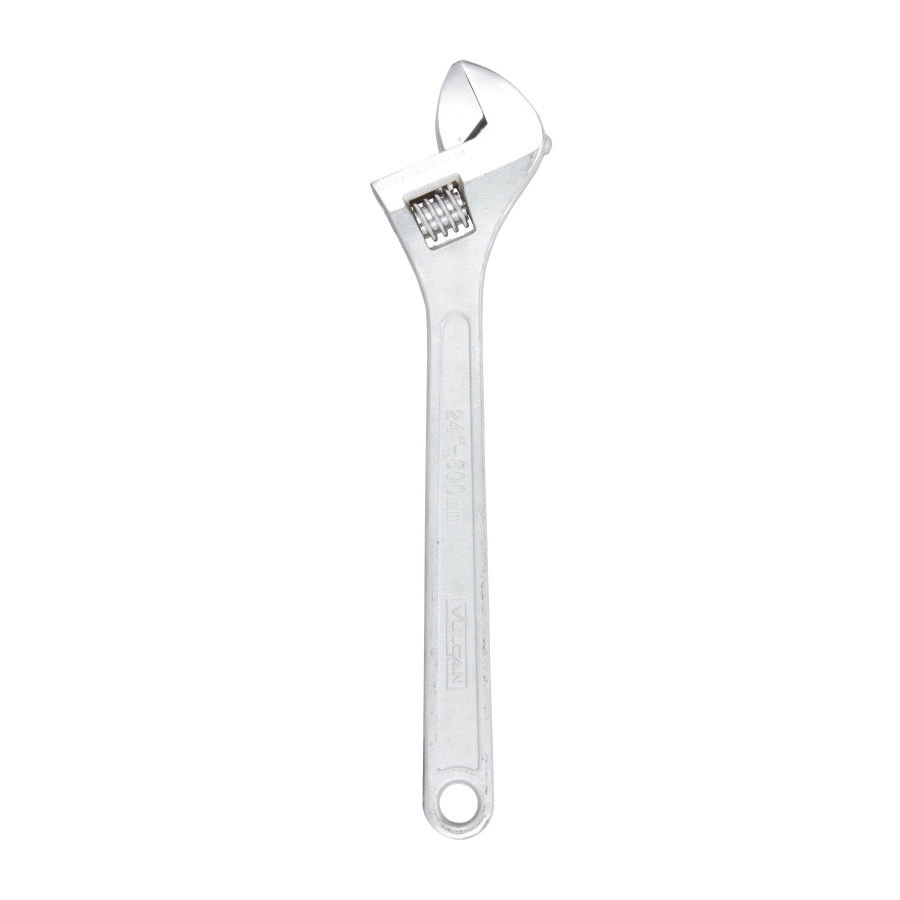 JL15024 Adjustable Wrench, 24 in OAL, 2-7/16 in Jaw, Steel, Chrome, Tapered Handle