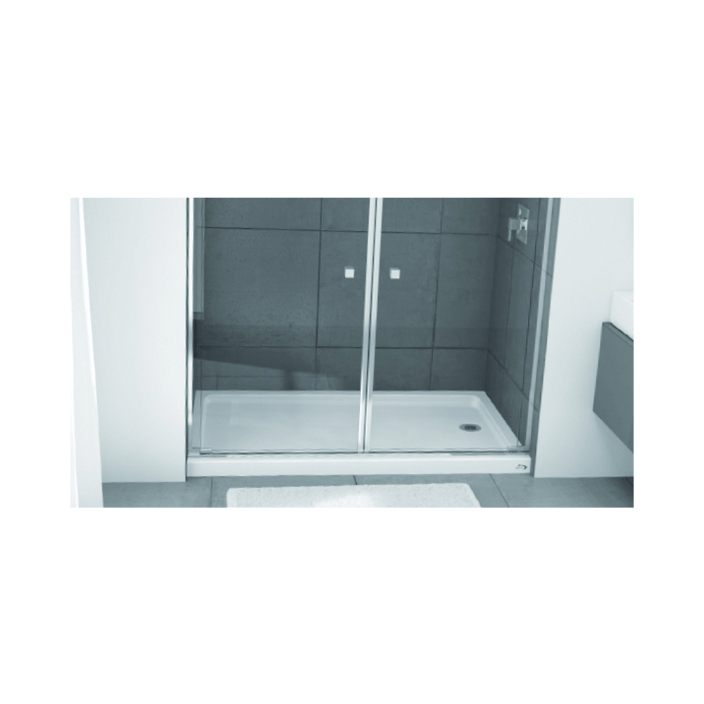 010-1000-00 Shower Base, 60 in L, 30 in W, 5 in H, Steel, White, Alcove Installation