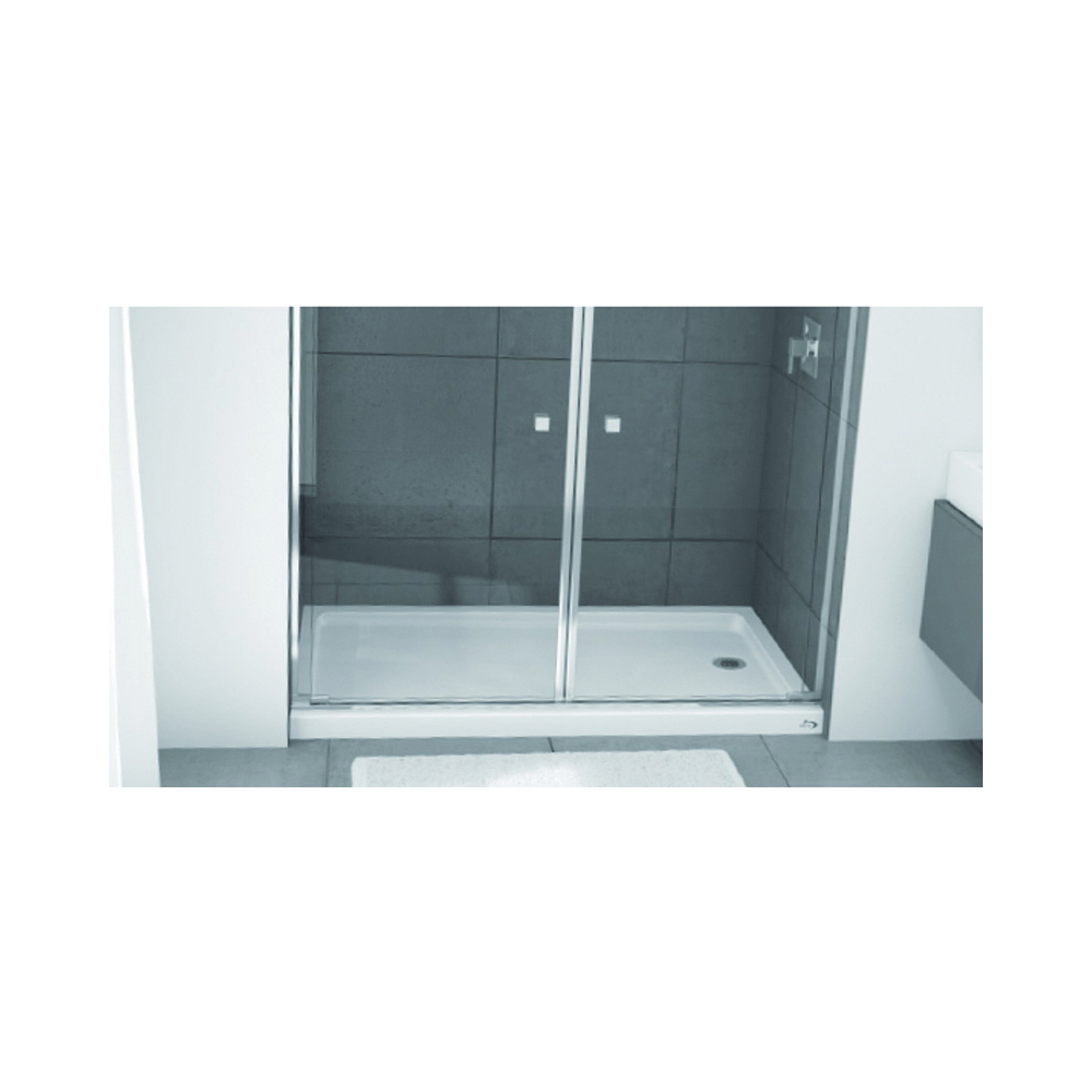 010-1100-00 Shower Base, 60 in L, 32 in W, 5 in H, Steel, White, Alcove Installation