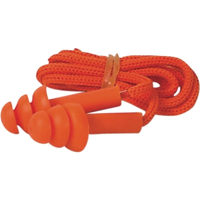 Allen 2293 Moulded Ear Plugs with Cord, 24 dB NRR, Foam Ear Plug, Orange Ear Plug