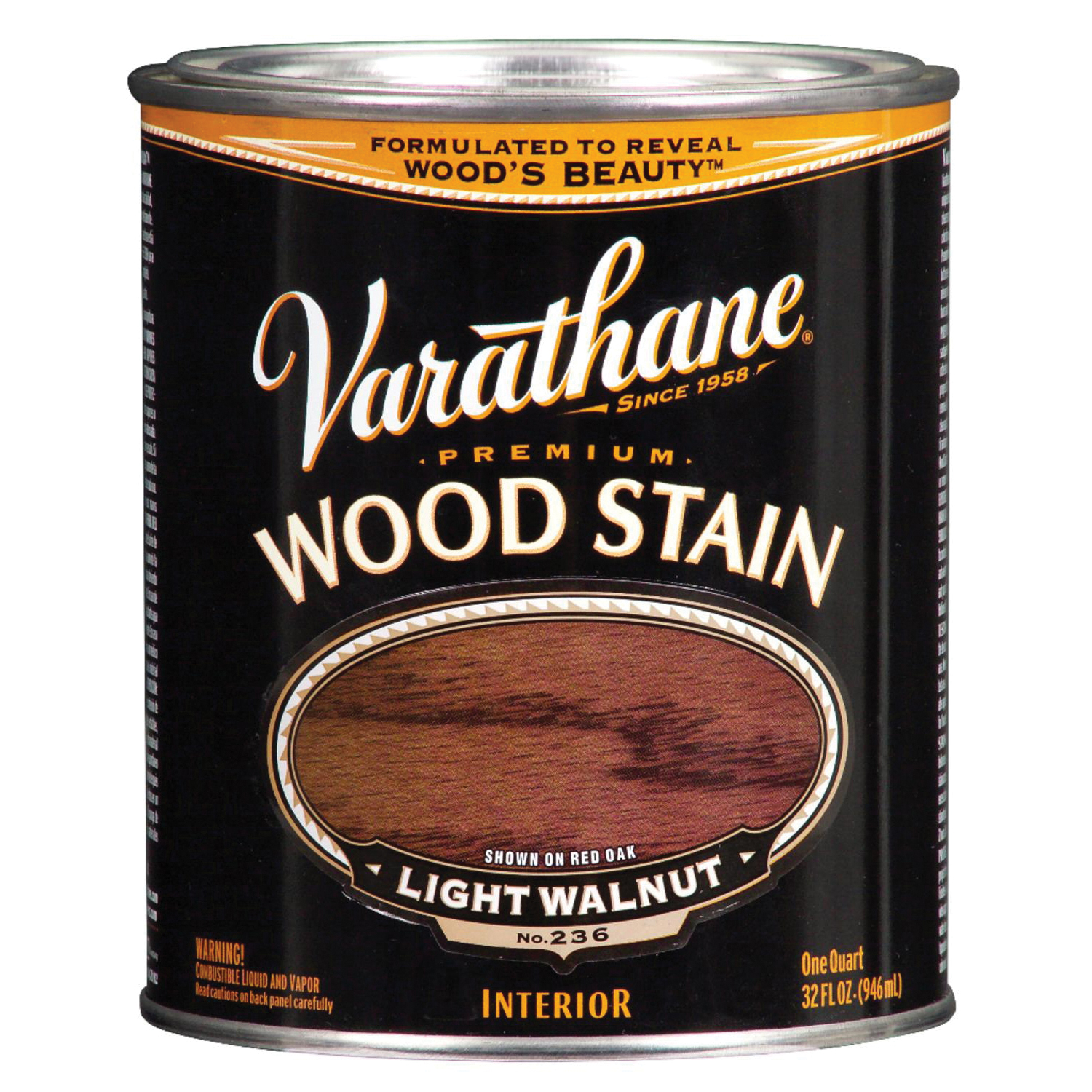 Varathane 211719H Stain, Light Walnut, Liquid, 1 qt