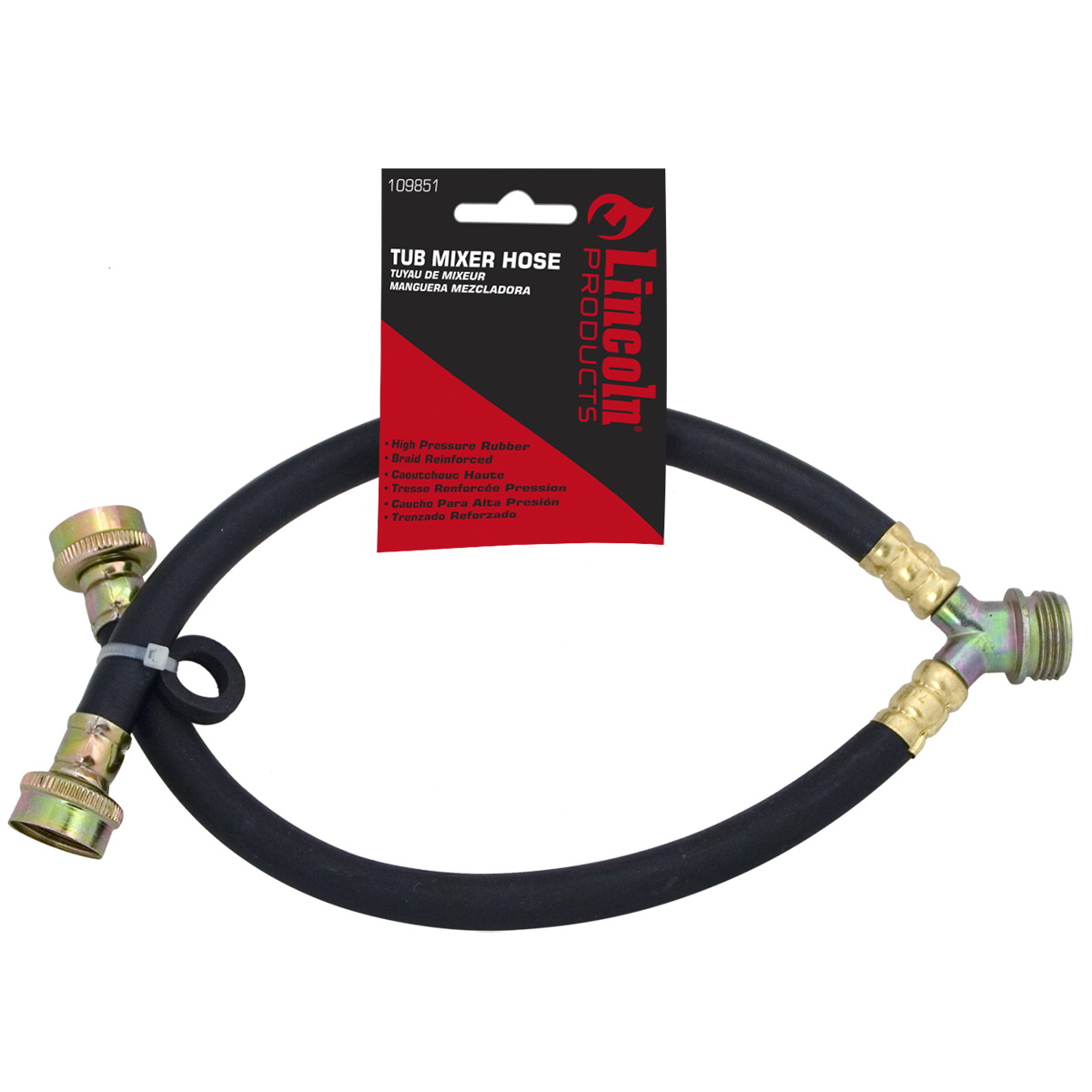 Lincoln 109851 Tub Mixer Hose, 3/4 in ID, Female, Rubber