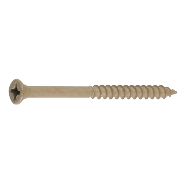 FastenMaster GuardDog FMGD158-350 Screw, 350 PK, Tan, 1-5/8 in L, Bugle Head, Pozi, Square Drive, Steel, 350/PK