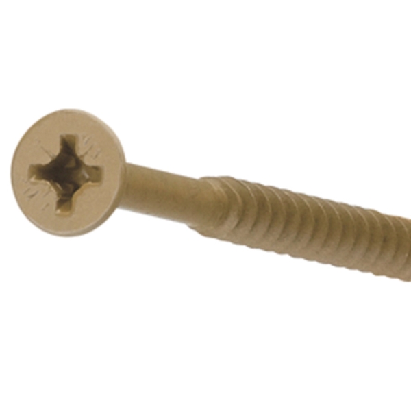 FastenMaster GuardDog FMGD212-350 Screw, 350 PK, Tan, 2-1/2 in L, Bugle Head, Pozi, Square Drive, Steel, 350/PK