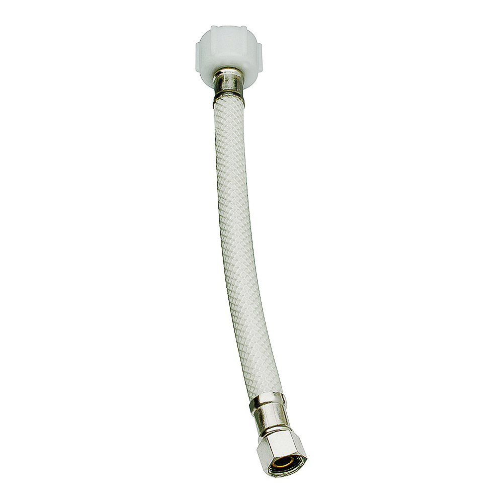 EZ Series PP23873 Toilet Supply Tube, 3/8 in Inlet, Compression Inlet, 7/8 in Outlet, Ballcock Outlet, 16 in L
