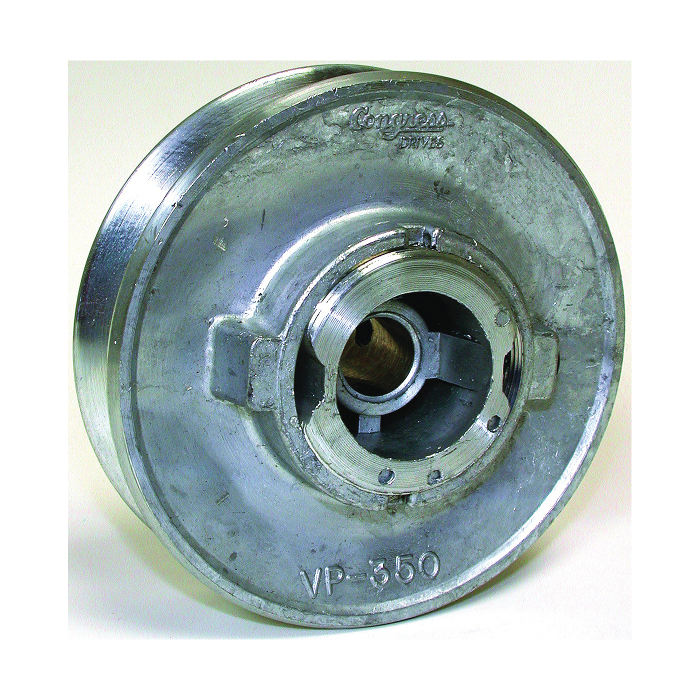 6145 Motor Pulley, 1/2 in Dia Bore, 3-1/2 in OD, Zinc