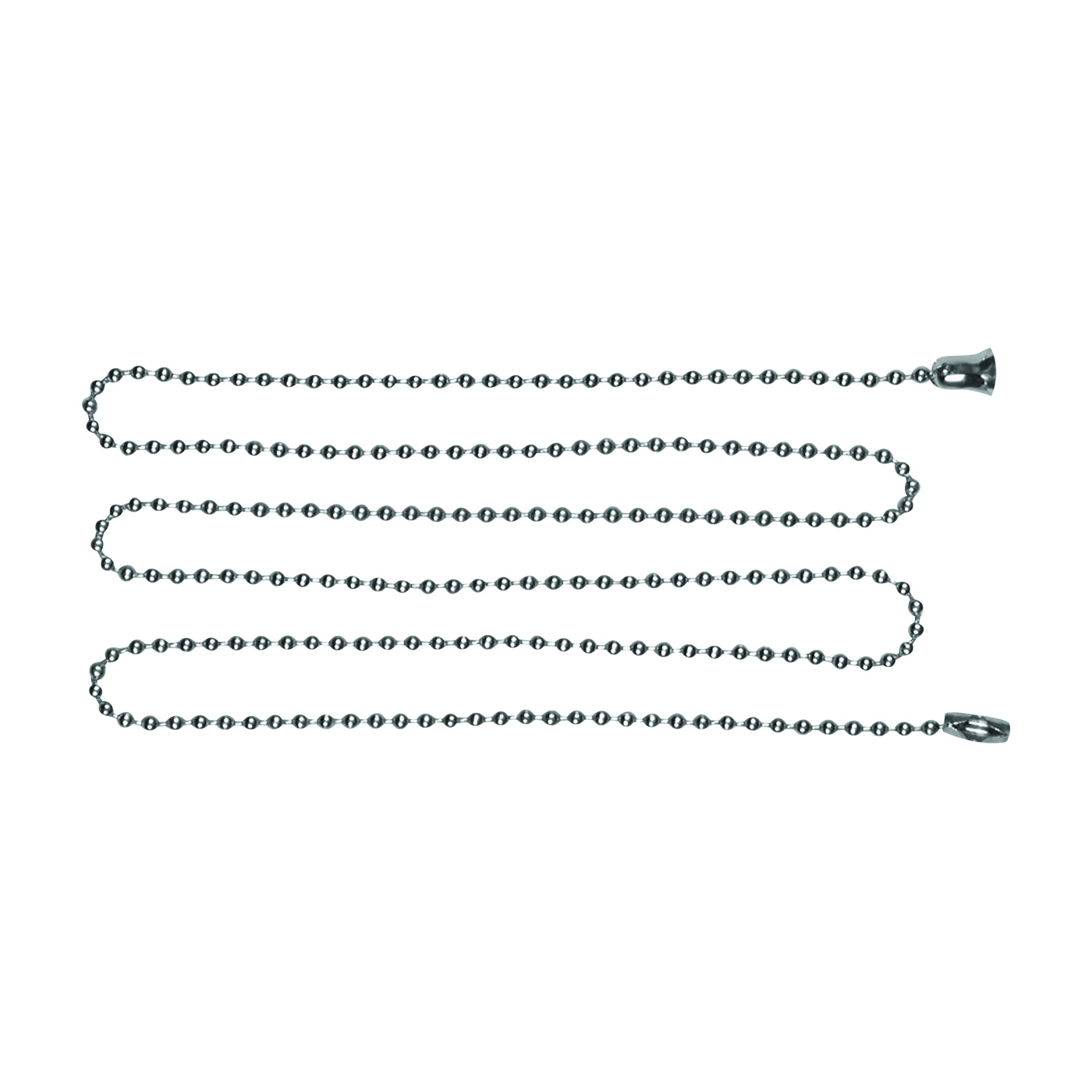 BP331NP Ball Chain with End Bell and Connector, #6 Chain, 3 ft L Chain, Steel, Nickel