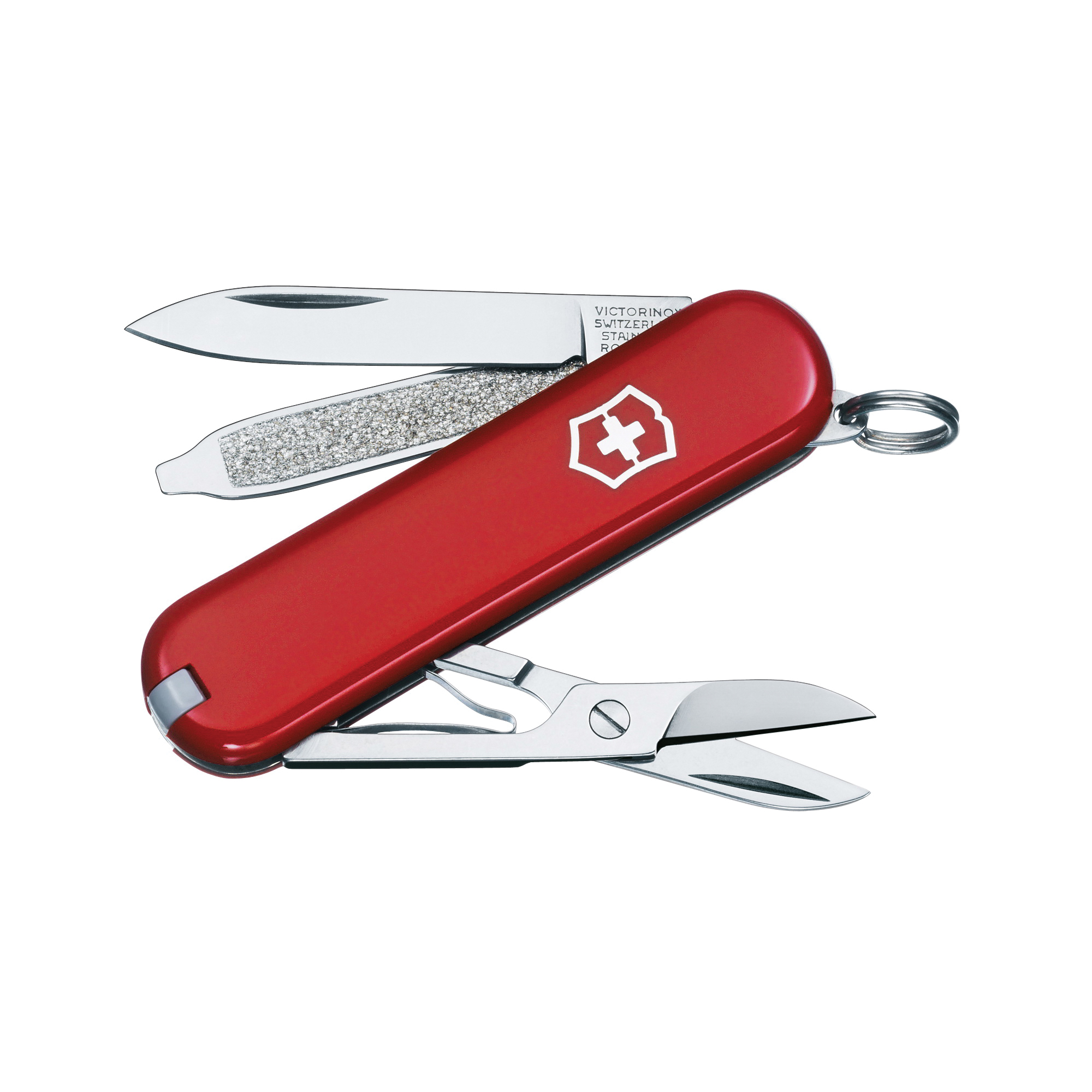 0.6223-033-X3 Multi-Tool Knife, Stainless Steel Blade, 7-Blade, Red Handle