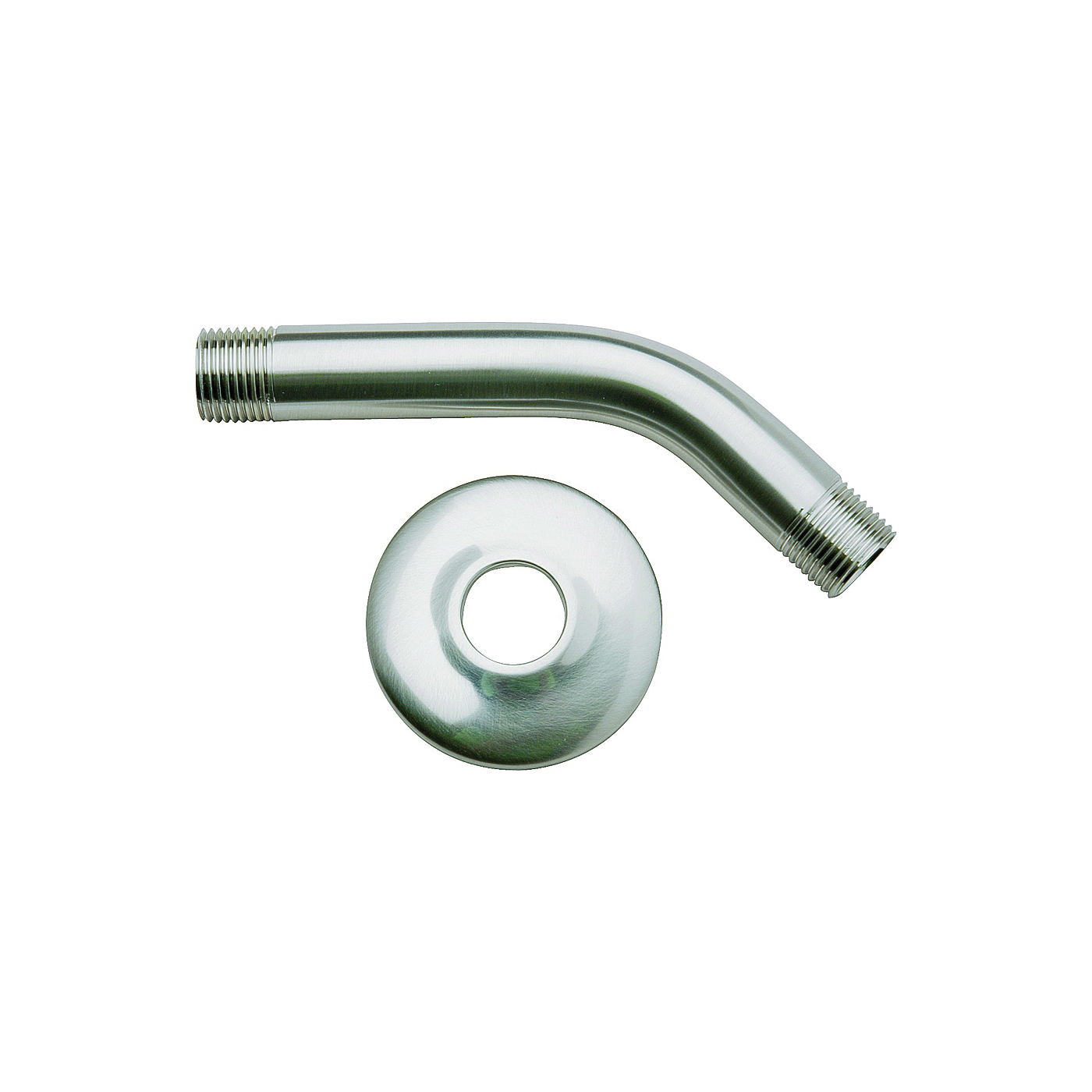 PP825-10 Shower Arm with Flange, 1/2 in Connection, IPS, 6 in L, Brass, Chrome Plated