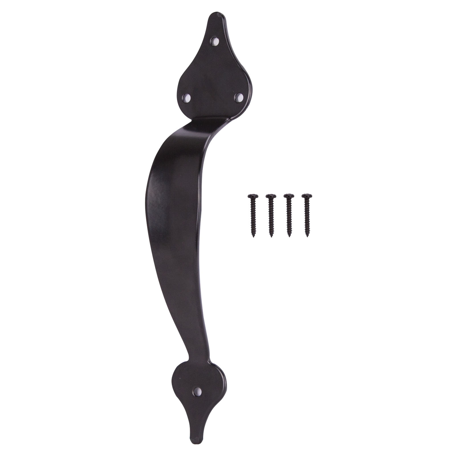 33195PKS-PS Ornamental Gate Pull, Steel, Black, Black Powder-Coated, 5-Piece, For: Outdoor