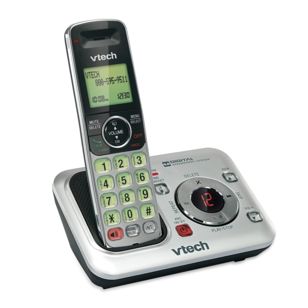 Vtech CS6429 Cordless Answering System, 50 Name Input, LCD Display, Black/Silver - 3