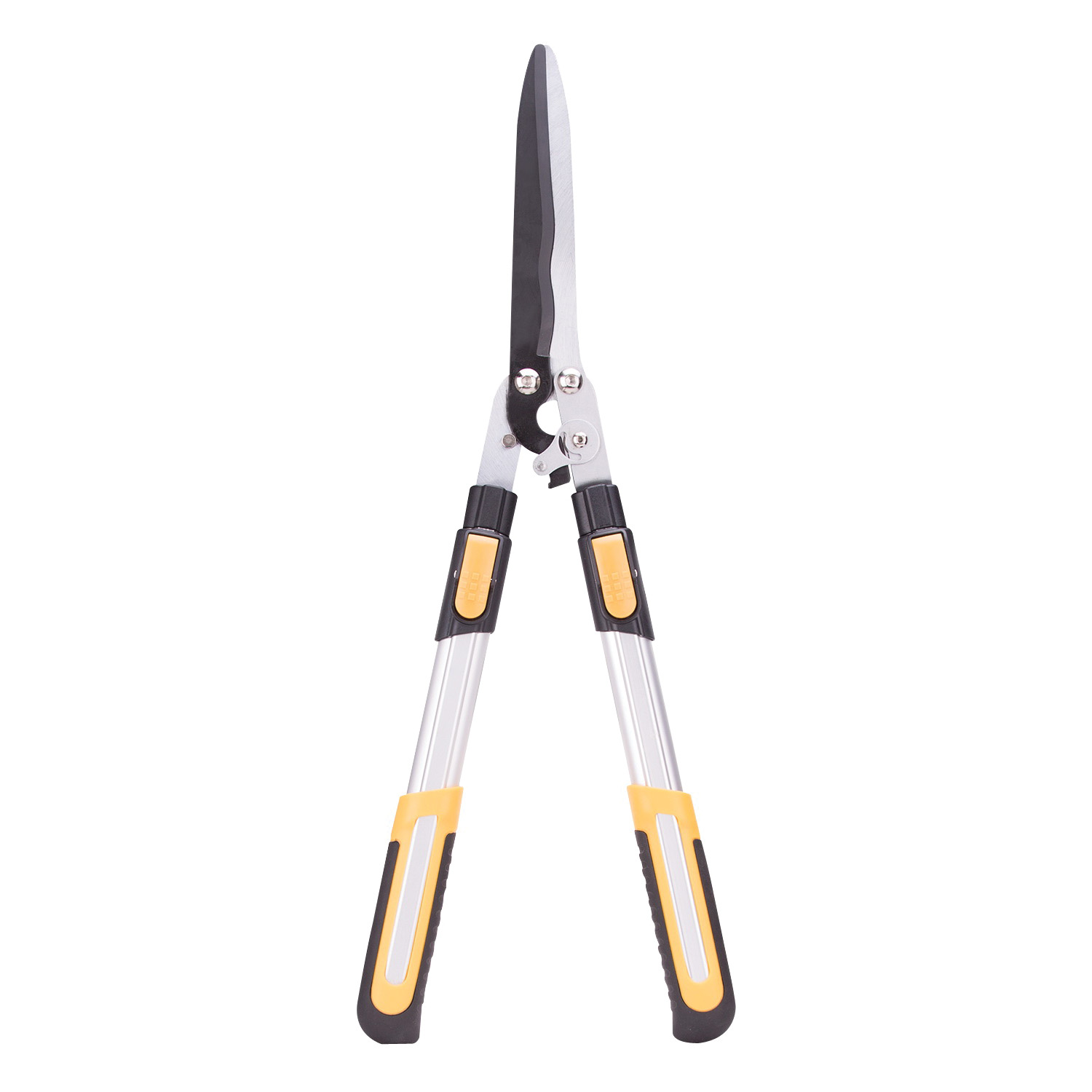 GH48126 Telescopic Hedge Shear, Straight with Wave Curve Blade, 8-1/4 in L Blade, Steel Blade