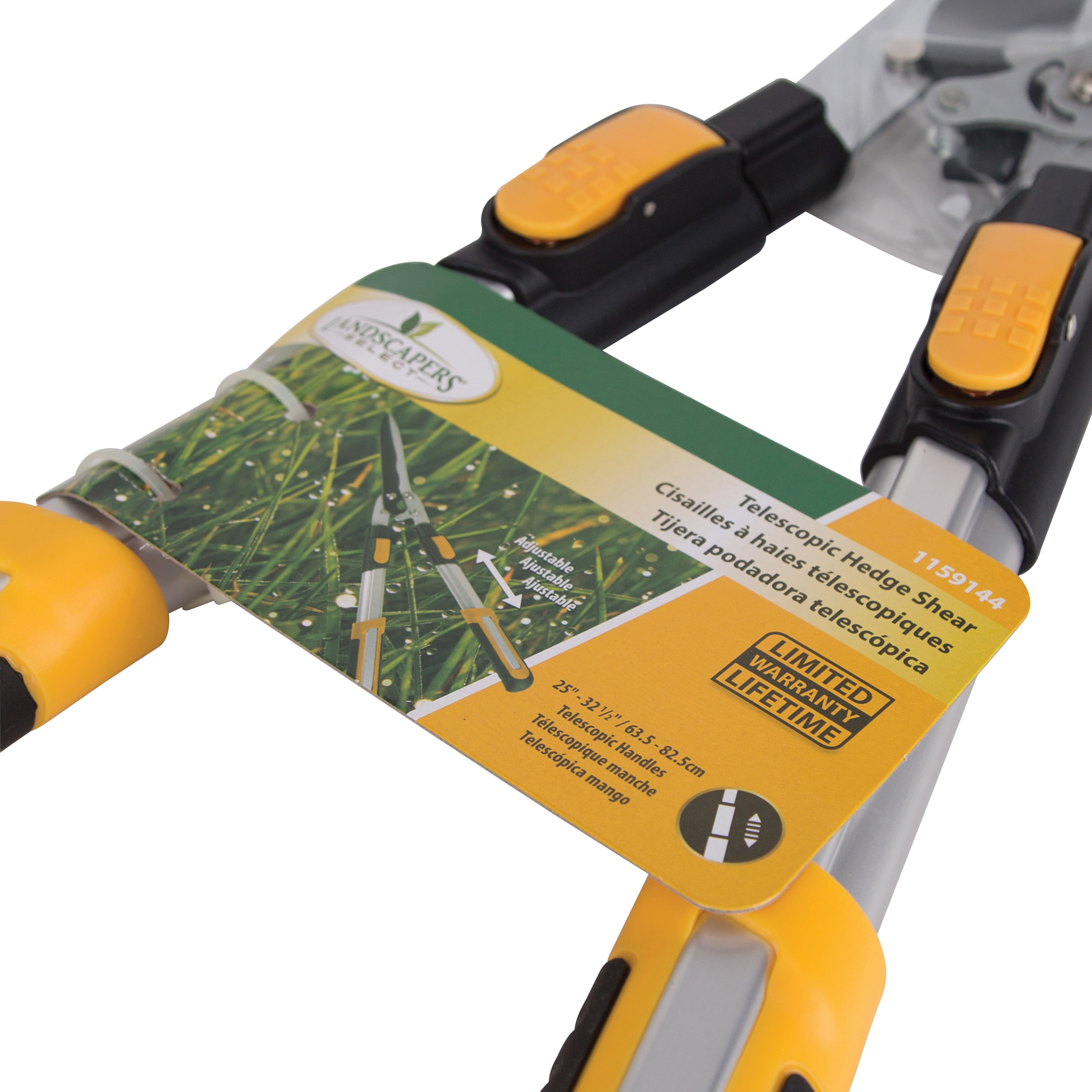 Landscapers Select GH48126 Telescopic Hedge Shear, Straight with Wave Curve Blade, 8-1/4 in L Blade, Steel Blade - 2