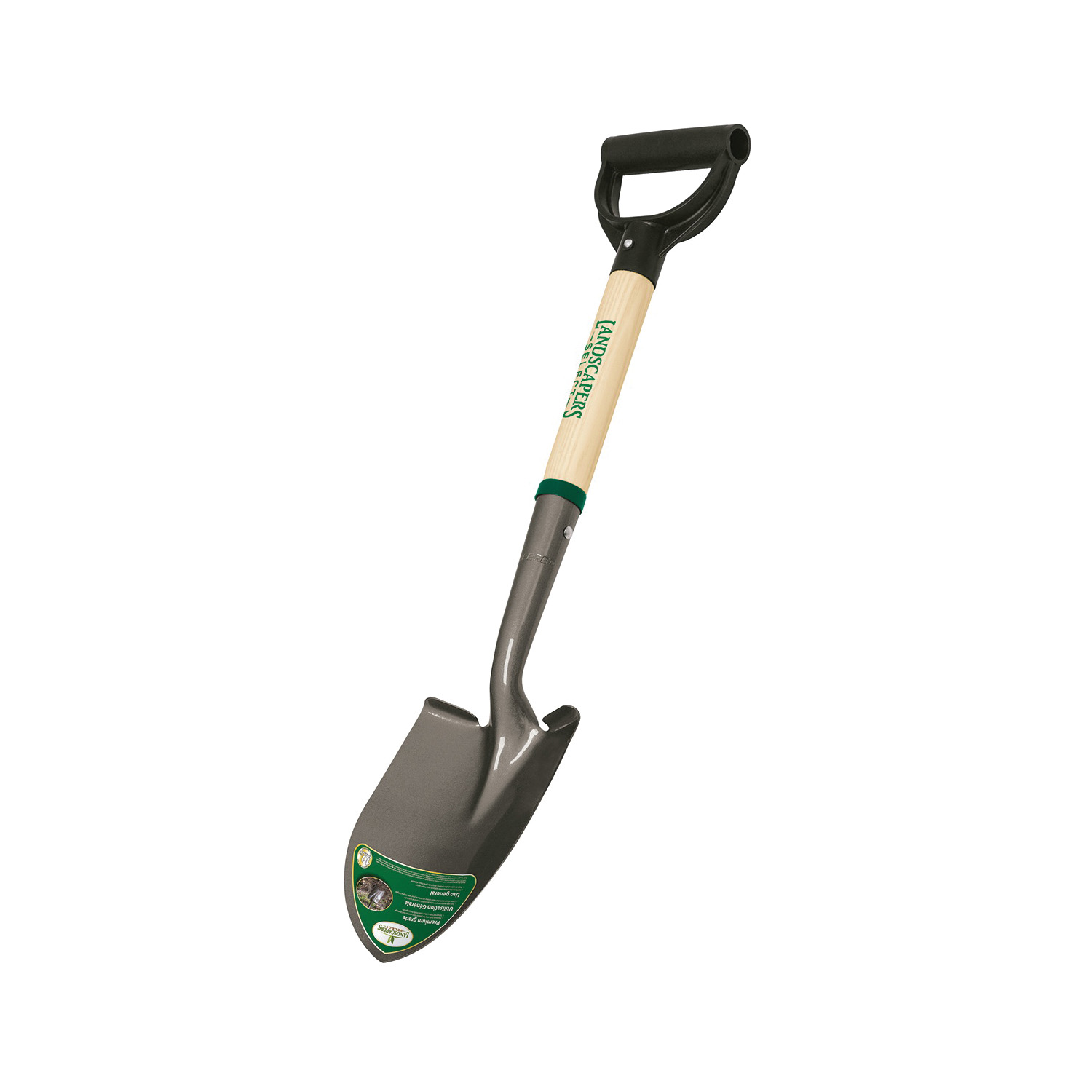 34610 Digging Shovel, Steel Blade, Wood Handle, D-Shaped Handle, 19 in L Handle