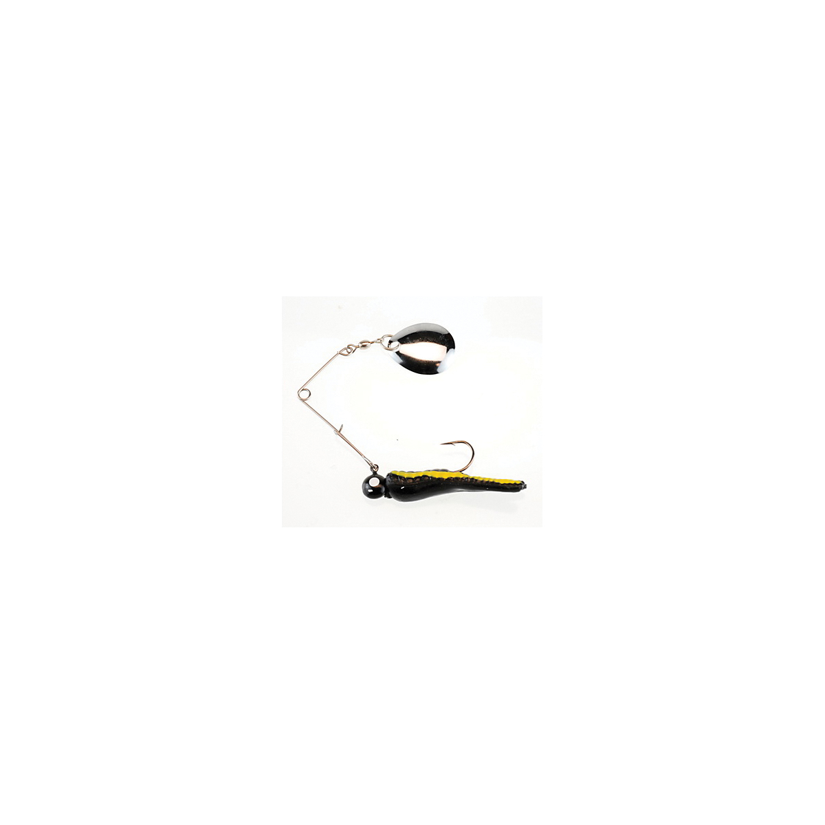 Johnson Beetle Spin BSVP1/4-BYS Fishing Bait, Spinner, 4, 2 in L, 1-Hook, Black/Yellow Bait, 0.25 oz Weight