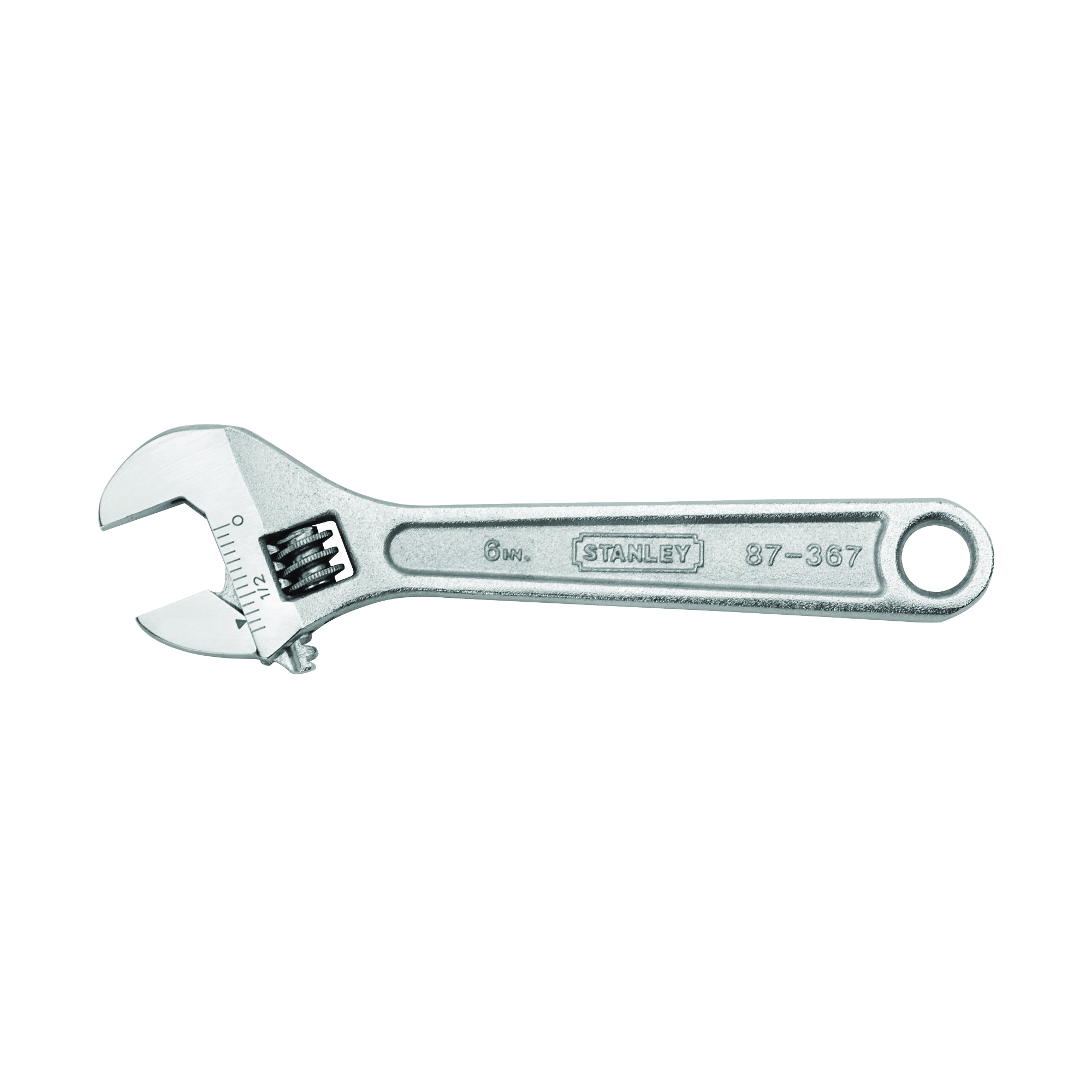 Stanley 87-367 Adjustable Wrench, 6 in OAL, 1-1/20 in Jaw, Steel, Chrome
