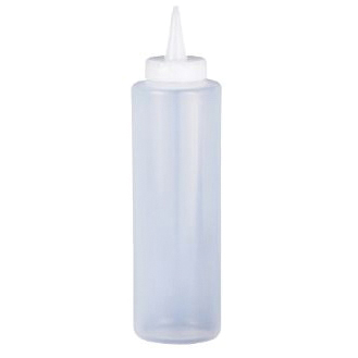HIC 43163 Squeeze Bottle, 12 oz Capacity, Plastic, Clear