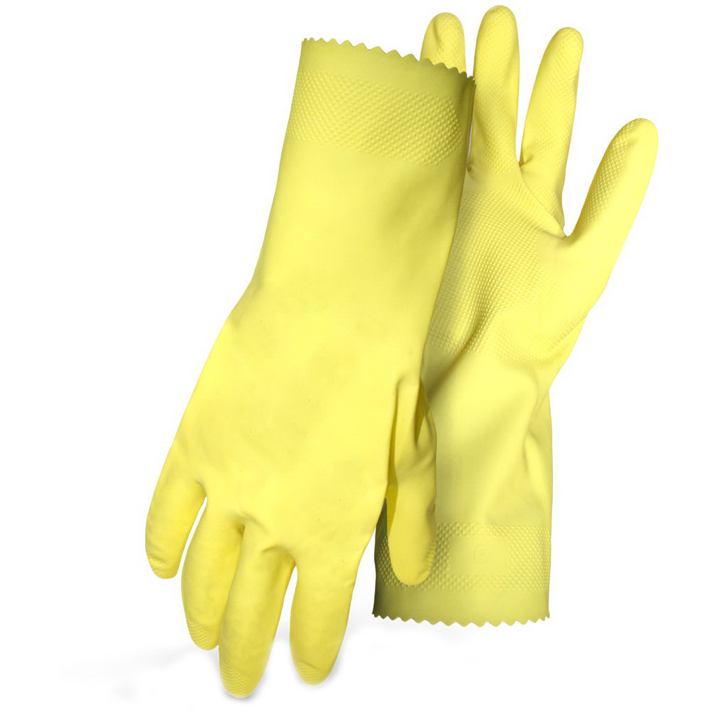958JXL Work Gloves, XL, 12 in L, Latex, Yellow