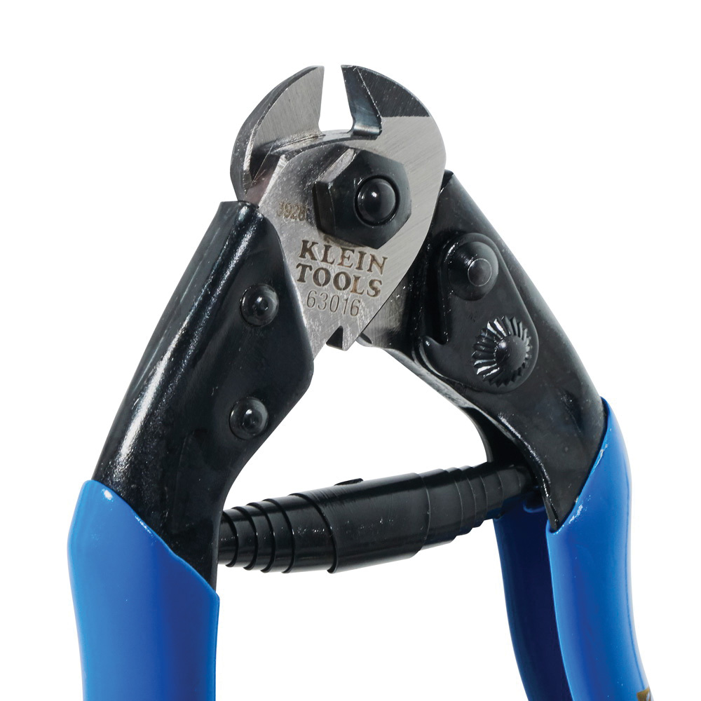 Klein Tools 63016 Heavy-Duty Cable Shear, 7-1/2 in OAL, Steel Jaw, Comfortable Handle, Blue Handle - 4
