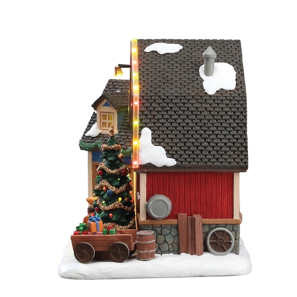 Lemax Harvest Crossing 75192 Christmas at the Farm, 5.71 in L, 9.69 in W, Porcelain/Polyresin - 2