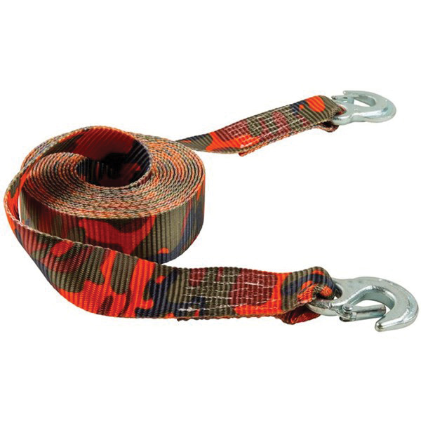 Keeper 89819 Tow Strap, 5000 lb, 2 in W, 20 ft L, Slip Hook End, Blaze Orange Camouflage - 2