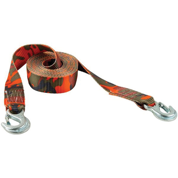 Keeper 89819 Tow Strap, 5000 lb, 2 in W, 20 ft L, Slip Hook End, Blaze Orange Camouflage - 3