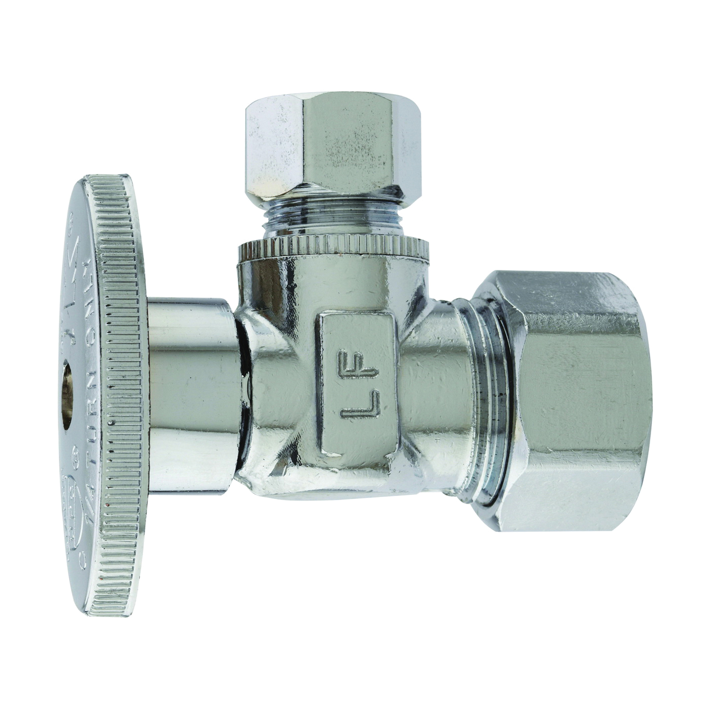 PP2659PCLF Shut-Off Valve, 1/2 x 3/8 in Connection, Compression, Brass Body