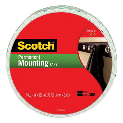 110-LONGDC Mounting Tape, 350 in L, 0.75 in W, White