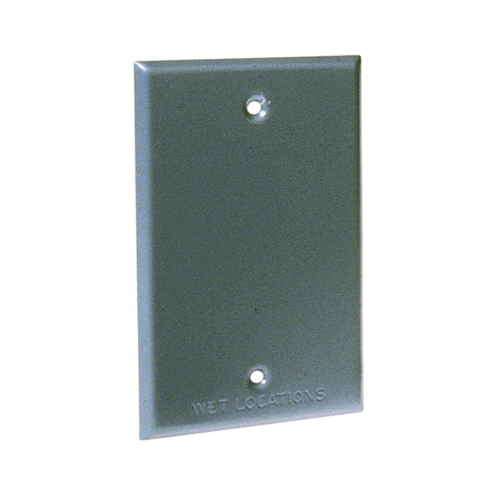 5173-5 Cover, 4-17/32 in L, 2-25/32 in W, Metal, Gray, Powder-Coated