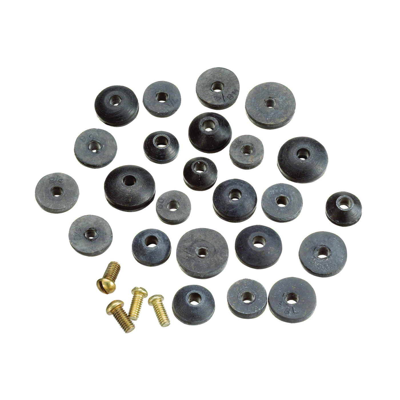 PP805-21 Faucet Washer Assortment, Brass/Rubber, For: Sink and Faucets
