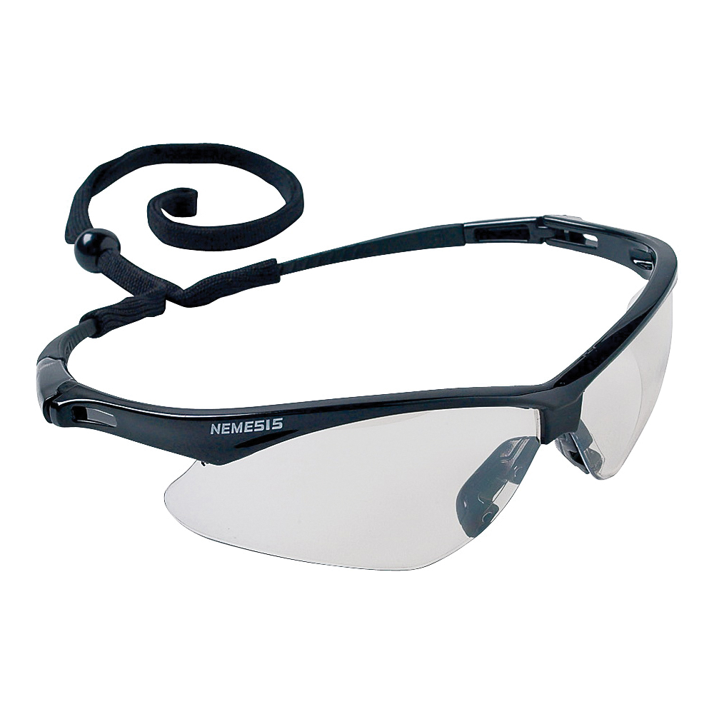 25685 Safety Glasses, Mirror Lens, Polycarbonate Lens, Wraparound Frame, Nylon Frame, Black Frame