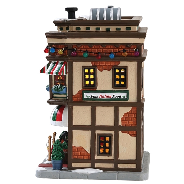 Lemax Caddington Village 75254 Papa's Pasta Place, 4.41 in L, 7.09 in W, Porcelain, LED Bulb - 2
