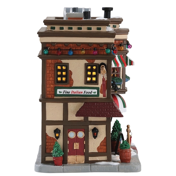 Lemax Caddington Village 75254 Papa's Pasta Place, 4.41 in L, 7.09 in W, Porcelain, LED Bulb - 3
