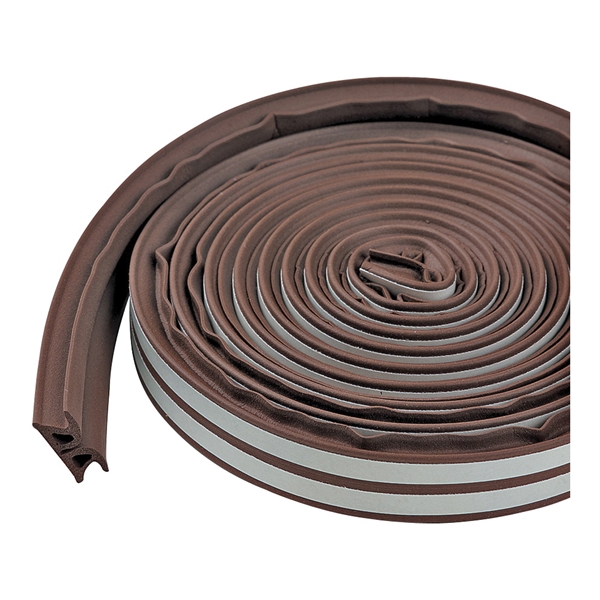 M-D 43848 Weatherstrip Tape, 3/8 in W, 17 ft L, EPDM/Silicone, Brown - 1