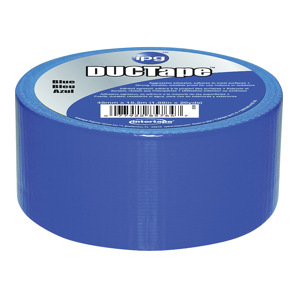 6720BLU Duct Tape, 20 yd L, 1.88 in W, Polyethylene-Coated Cloth Backing, Blue