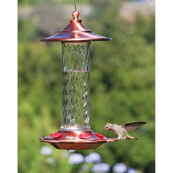 More Birds 34 GLO Bird Feeder, Glass/Metal, 10.58 in H