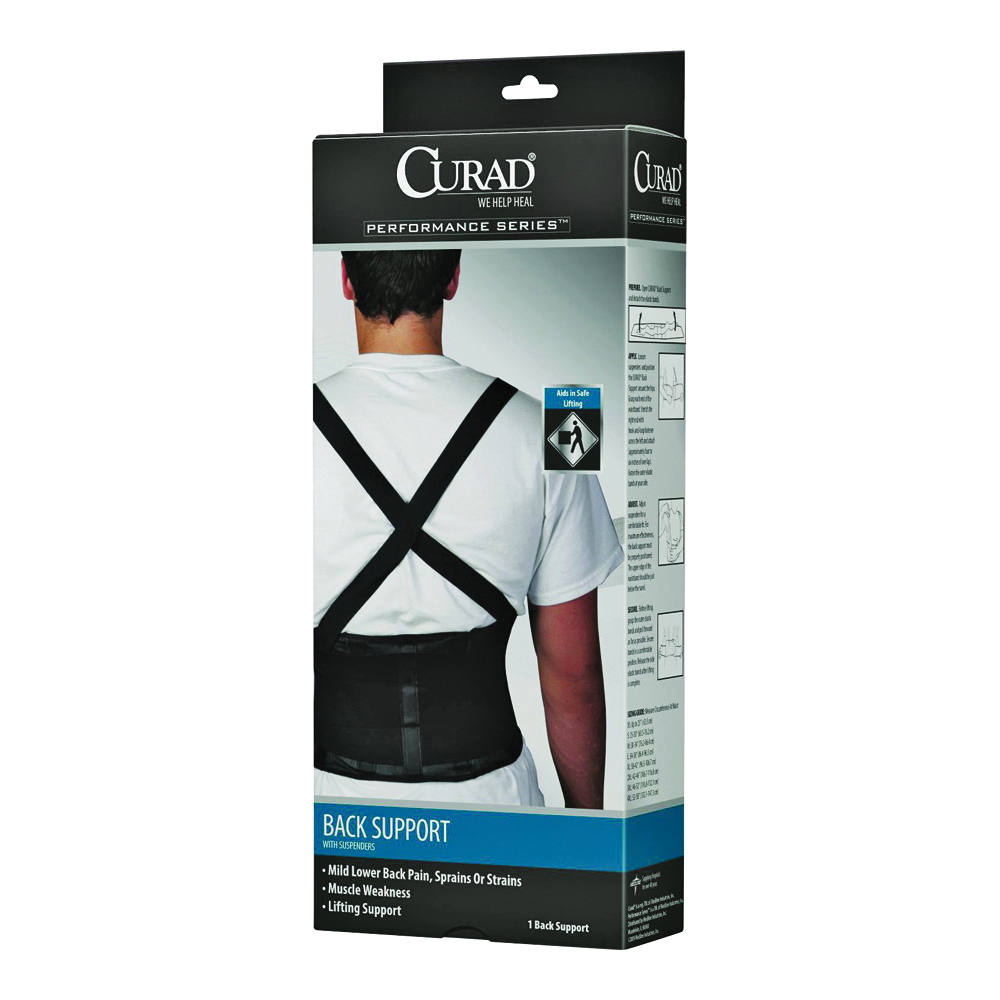 ORT22200LD Back Support with Suspenders, L, Fits to Waist Size: 34 to 38 in, Hook and Loop Closure