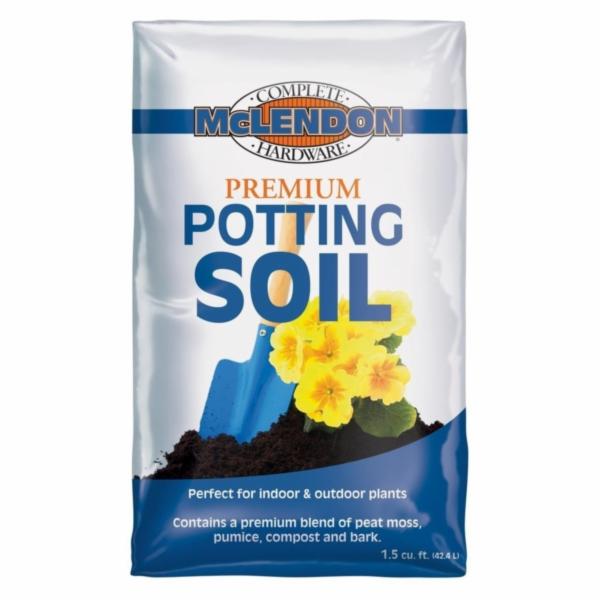 McLendon Hardware 1911040 Premium Potting Soil, 1.5 cu-ft Coverage Area, Brown - 1