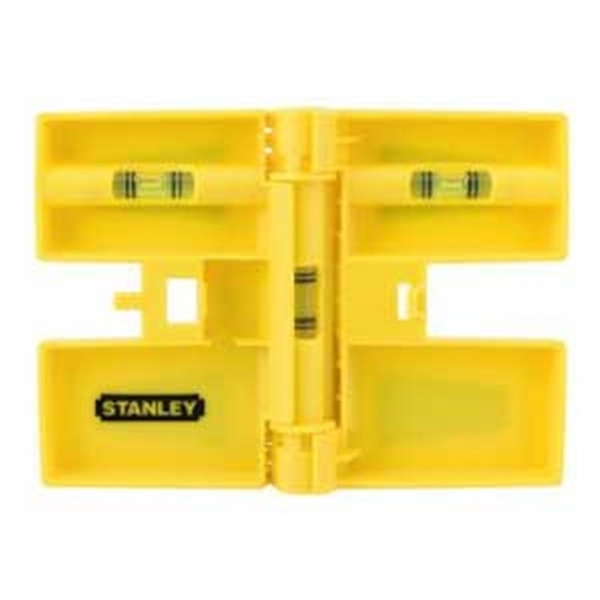 Post Level, Stanley, 6-1/8 in L, 3-Vial, 1-Hang Hole, Magnetic, Aluminum, Yellow - 1
