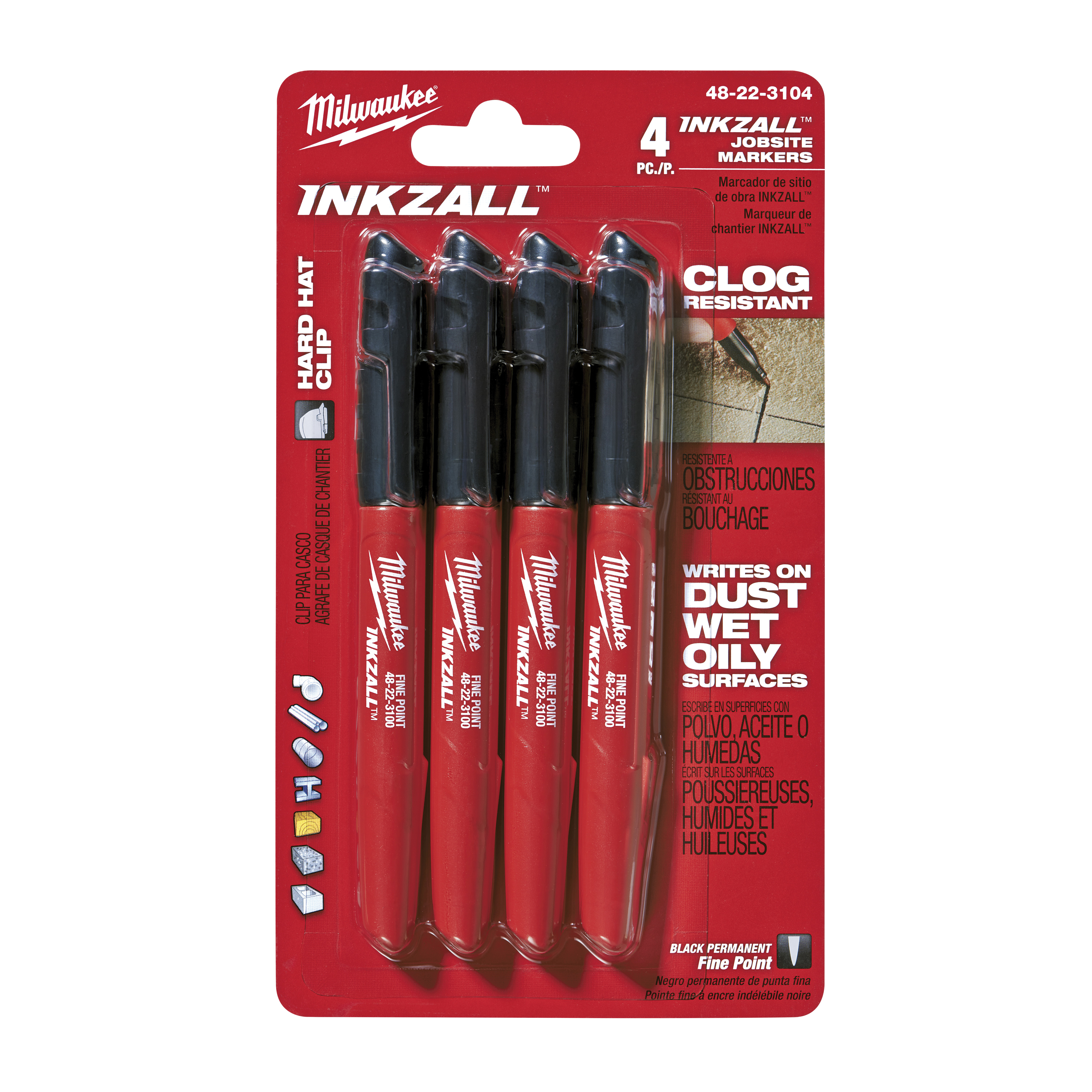 Milwaukee INKZALL Series 48-22-3104 Jobsite Marker, Black
