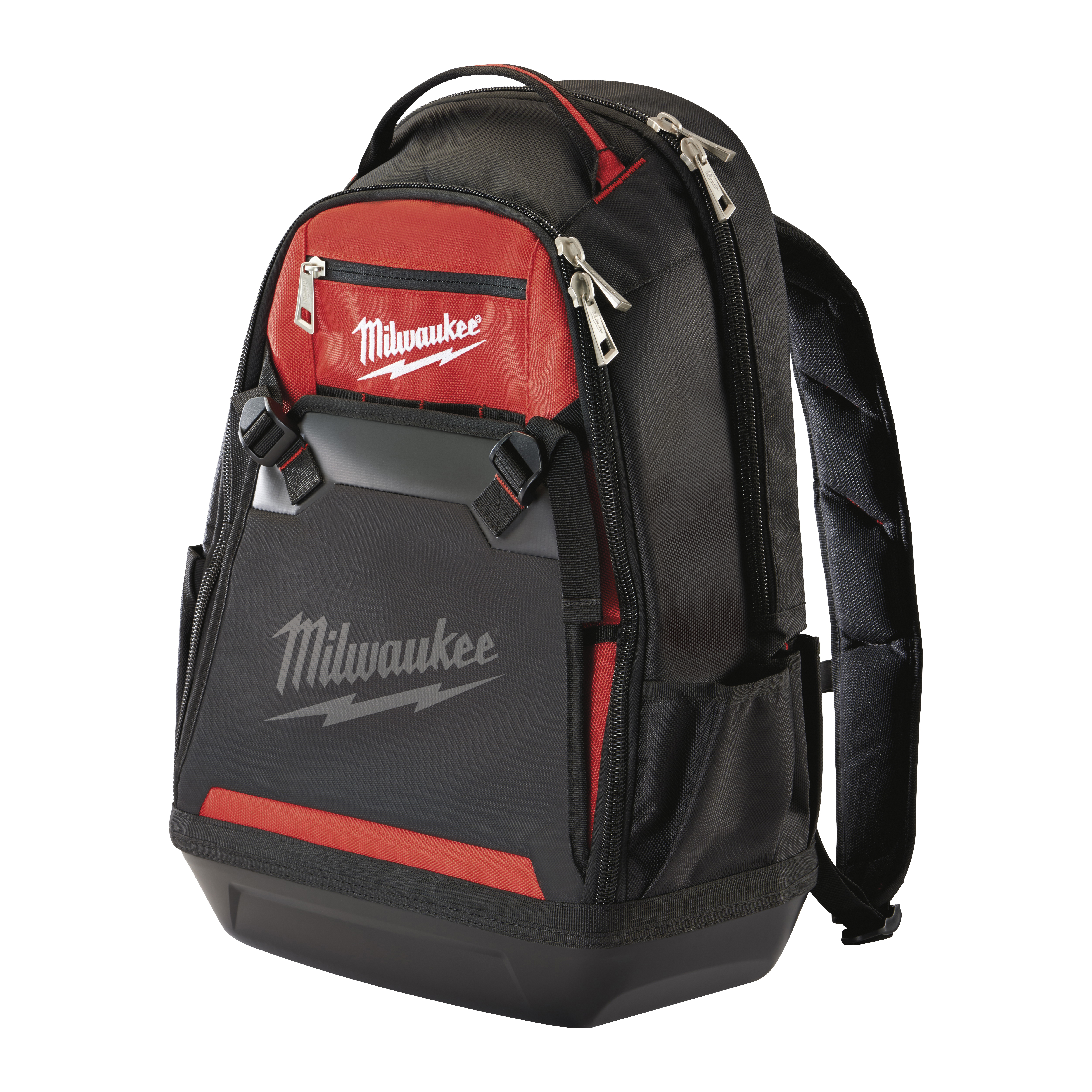 48-22-8200 Jobsite Backpack, 9 in W, 24.4 in D, 15.4 in H, 35-Pocket, Nylon, Black/Red